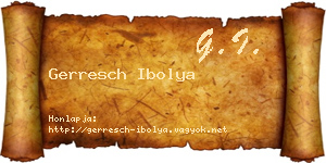 Gerresch Ibolya névjegykártya